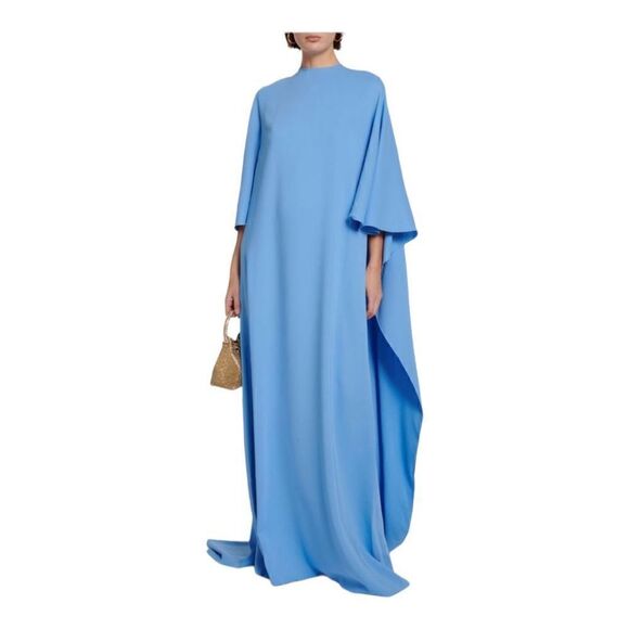 Oscar de La Renta Blue Cape Back Caftan Gown Size XS - Picture 1 of 13